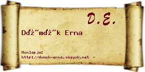 Dömök Erna névjegykártya